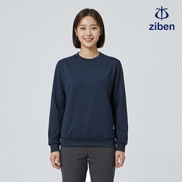 지벤 봄여름 긴팔 라운드 티셔츠 상의 작업복 ZB-T2332