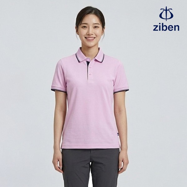 지벤 근무복 여름 반팔티 티셔츠 상의 작업복 ZB-T2336