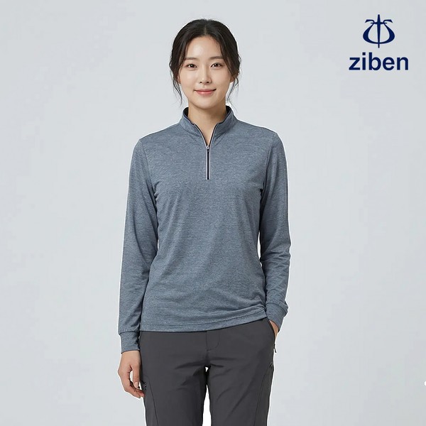 지벤 봄여름 긴팔 티셔츠 상의 작업복 ZB-T2132