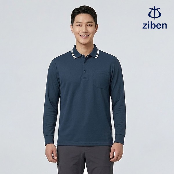 지벤 봄여름 긴팔 티셔츠 상의 작업복 ZB-T1331