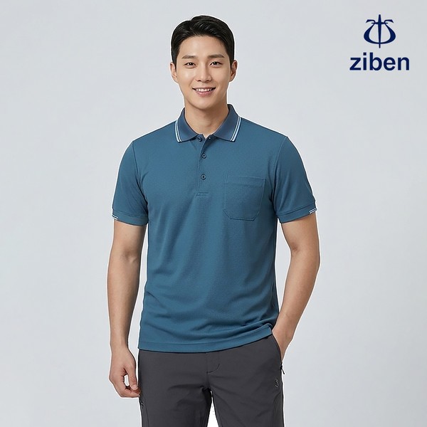 지벤 근무복 여름 반팔티 티셔츠 상의 작업복 ZB-T1034
