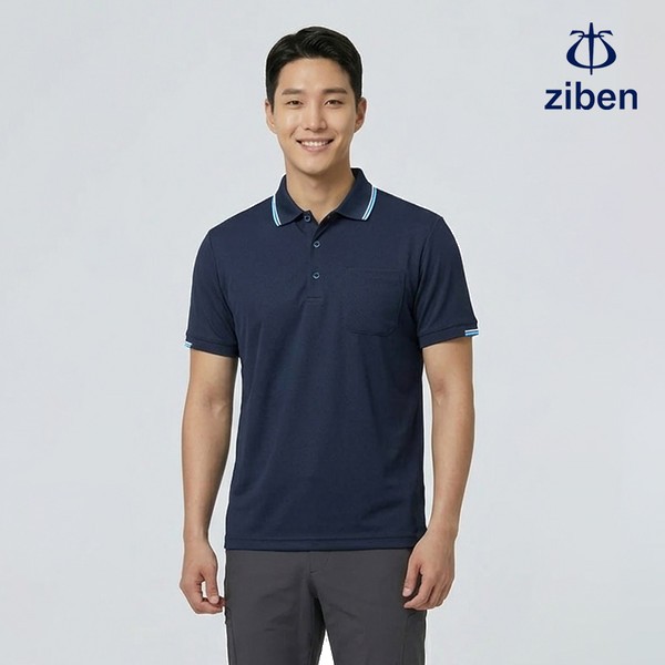 지벤 근무복 여름 반팔티 티셔츠 상의 작업복 ZB-T1032