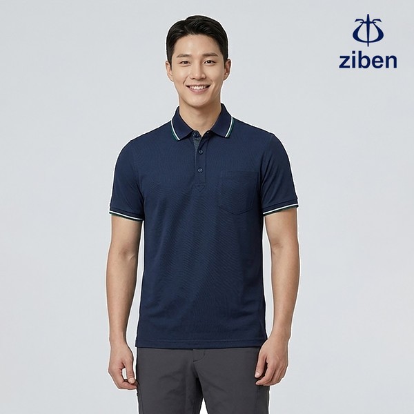 지벤 근무복 여름 반팔티 티셔츠 상의 작업복 ZB-T1235