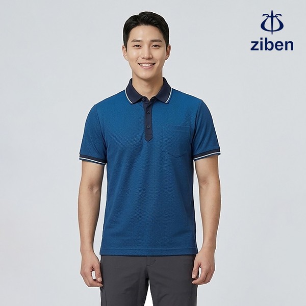 지벤 근무복 여름 반팔티 티셔츠 상의 작업복 ZB-T1232