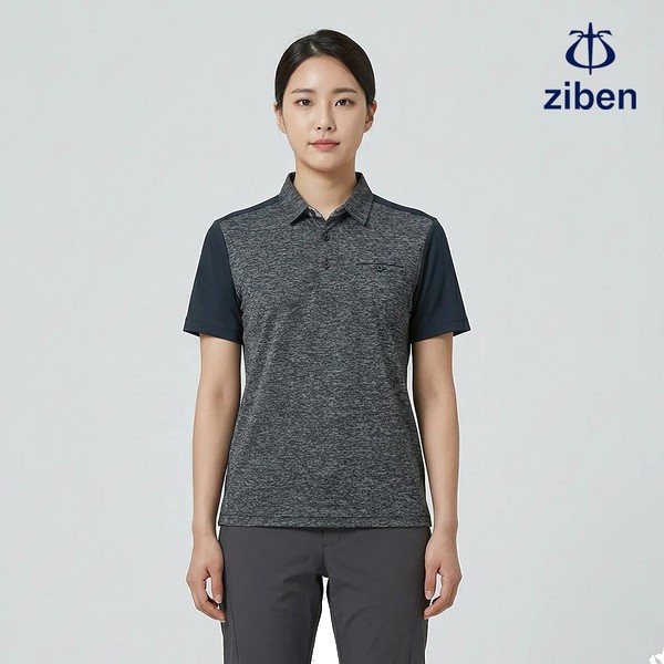 지벤 근무복 여름 반팔티 티셔츠 상의 작업복 ZB-T1832