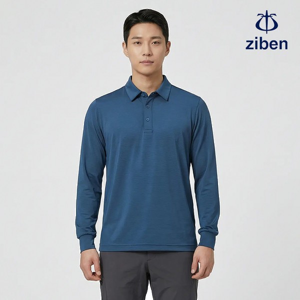지벤 봄여름 긴팔 티셔츠 상의 작업복 ZB-T2131