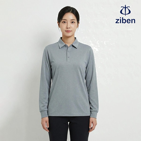 지벤 봄여름 긴팔 티셔츠 상의 작업복 ZB-T2232
