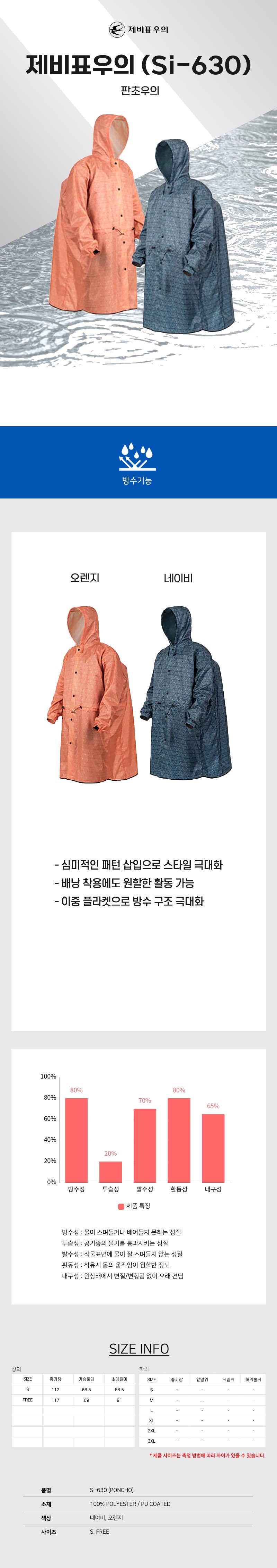제비표우의 라이더 배달 작업복우의 코트 SI-630 상세 이미지