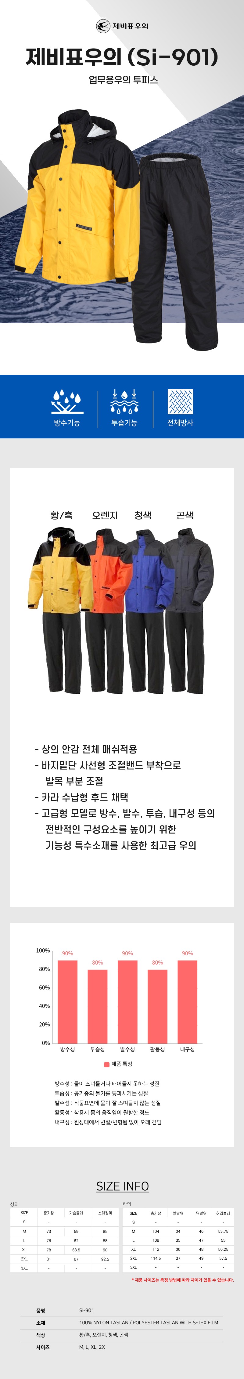 제비표우의 라이더 배달 작업복우의 SI-901 상세 이미지