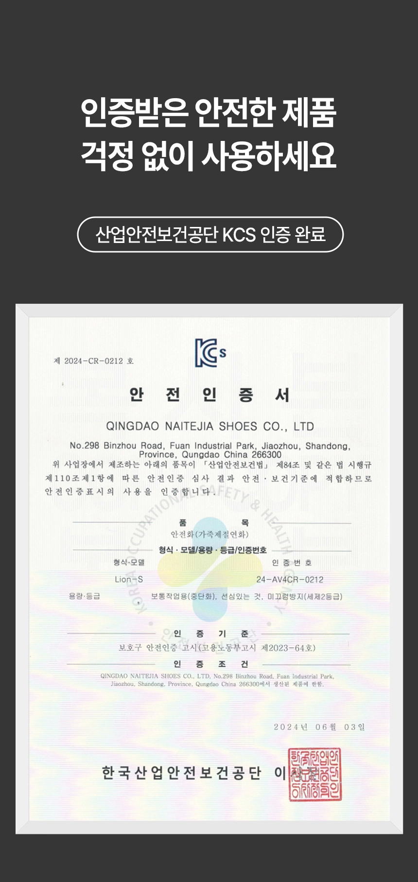 테이크스타 고어텍스 다이얼 안전화 LION-S 상세 이미지