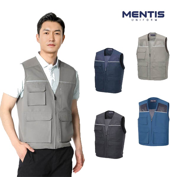 멘티스 봄/여름 하복 근무복 단체복 작업복 조끼 MT-447