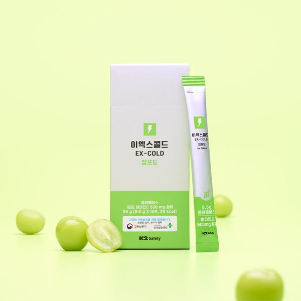 K2세이프티 폭염 탈수예방 식염포도당 이엑스콜드 청포도맛 10포 IUA25989