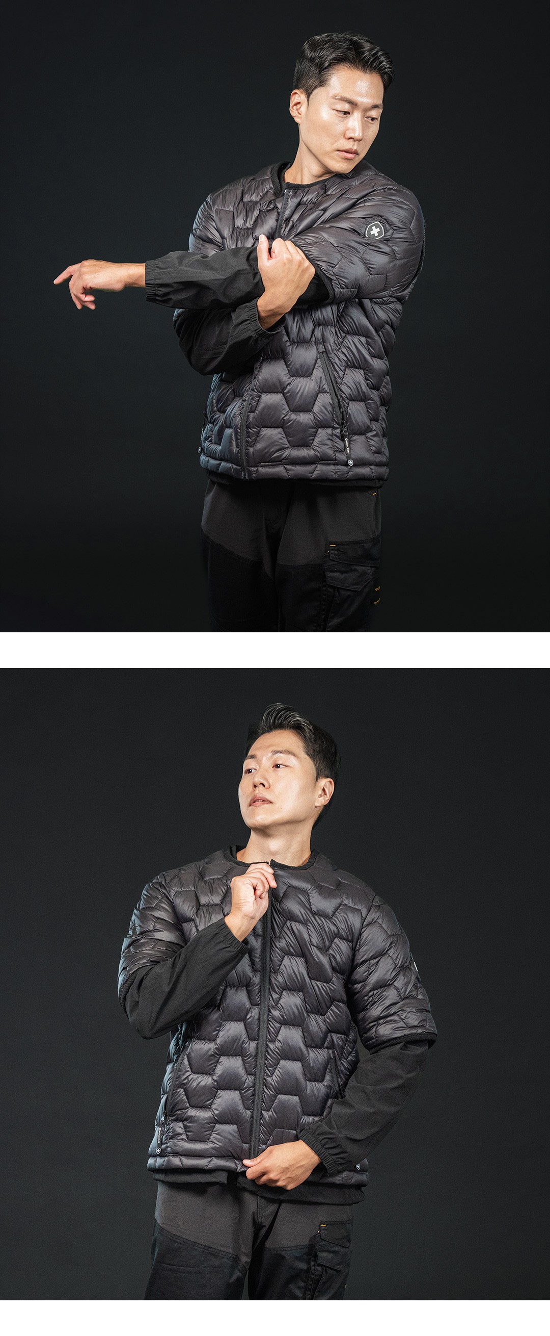 몽크로스 테크웨어 올림포스 무브 웰론 반팔 패딩점퍼 상세 이미지