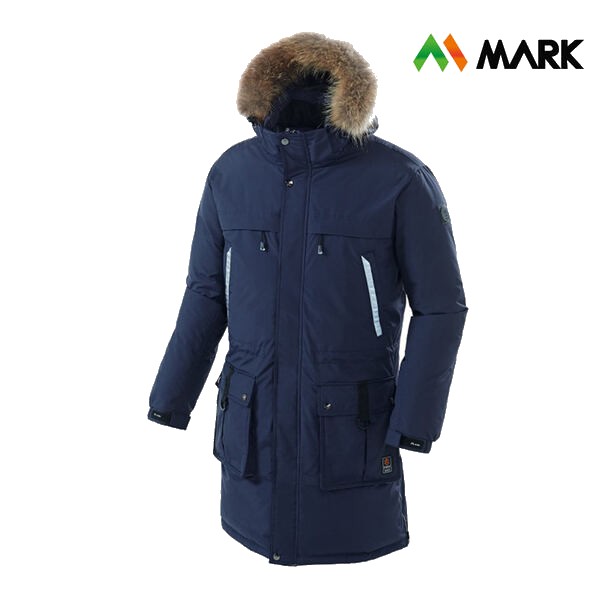 티뷰크 마크 겨울 작업복 근무복 프리미엄 라쿤털 웰론 롱파카 MK-4032 네이비