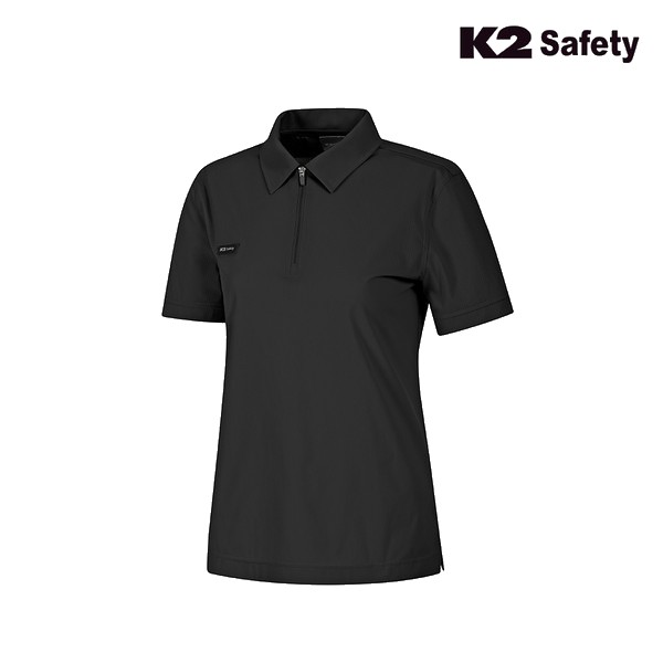 K2세이프티 기능성 스판 반팔 블랙 카라티셔츠 여성용 TS-6202