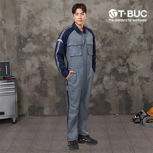 티뷰크 작업복 현장복 춘하복 근무복 일체형 투웨이 정비복 TB-714