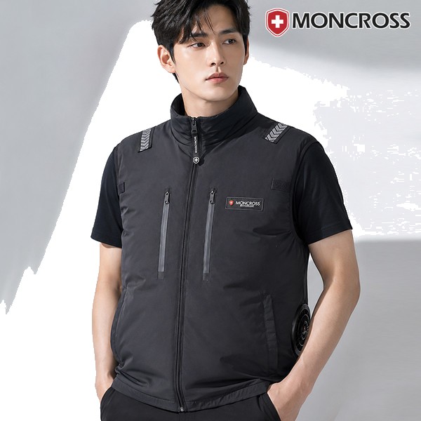 몽크로스 여름 등산 작업 스포츠 선풍기조끼 시원한 저소음 듀얼 쿨링팬 쿨 에어조끼 보조배터리포함