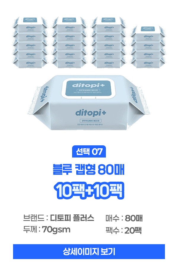 풀잎수 디토피플러스 깨끗하고 안전한 실속형 캡형 프리미엄 물티슈 상세 이미지