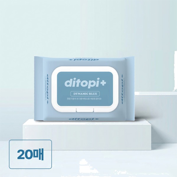 아크솔루션즈 프리미엄 위생 물티슈 디토피플러스 블루 휴대용 캡형 20매 12팩