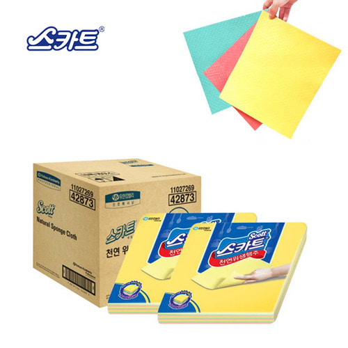 42877 스카트 천연 위생행주 10매(10팩/박스)42874