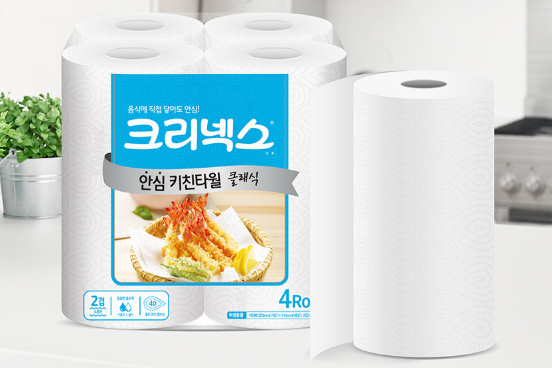 크리넥스 안심클래식 키친타올 150매*4+4롤(32롤) 331303