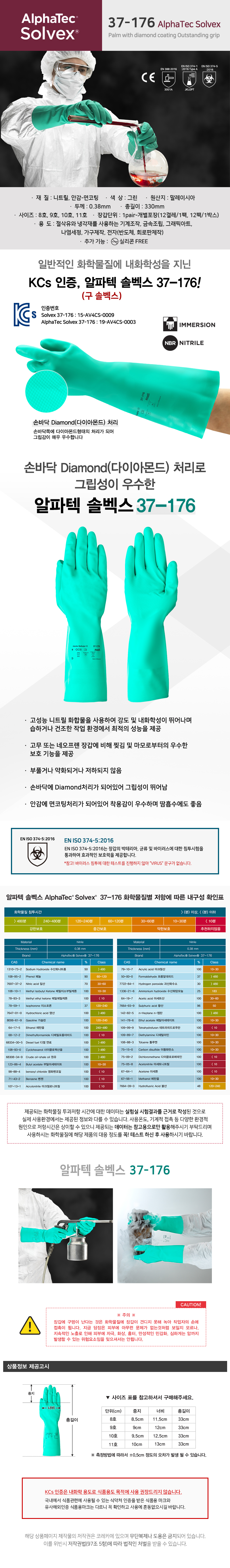 안셀 알파텍 솔벡스 37-176 8,9,10호 상세 이미지